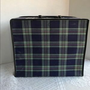 Small Blue Plaid Travel Case